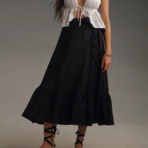 Reformation Black Midi Skirt